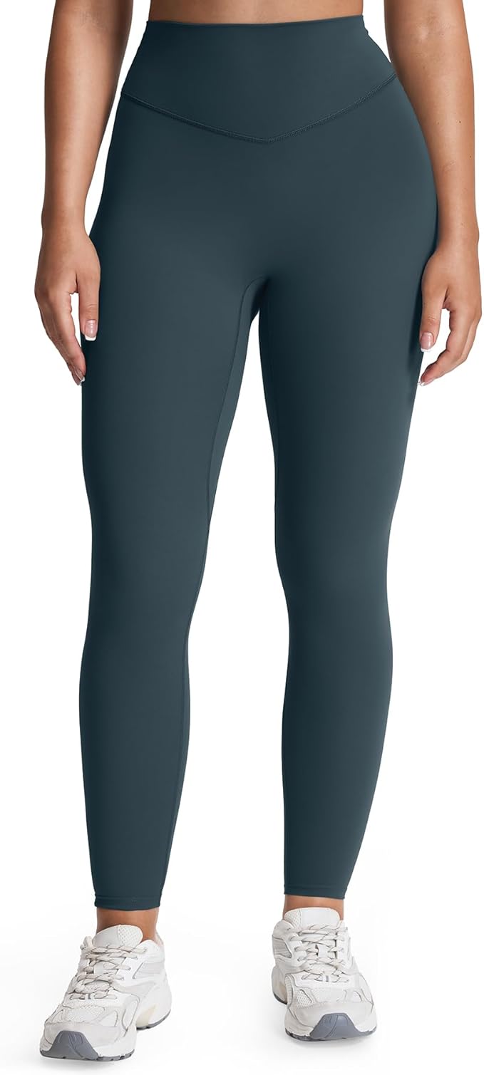 Aoxjox High Waisted Workout Leggings for Women Tummy Control Buttery Soft Yoga Metamorph Deep V Pants 26"