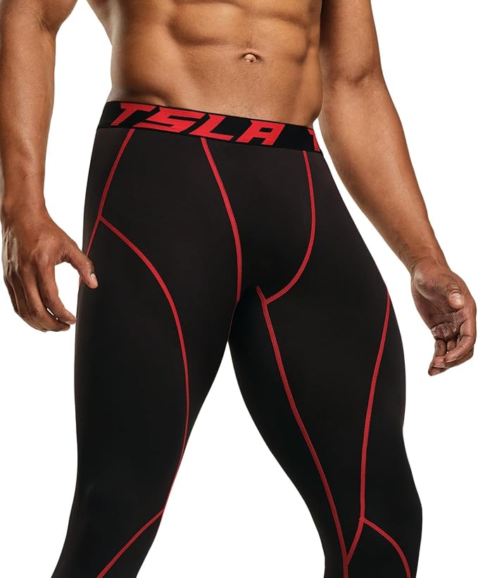 TSLA Men's Thermal Compression Pants, Athletic Sports Leggings & Running Tights, Wintergear Base Layer Bottoms