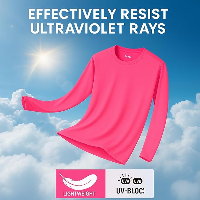 Men's Long Sleeve Moisture Wicking Athletic Shirts, Dry Fit Long Sleeve UV Protection Shirts Men for Workout, Running, Hiking