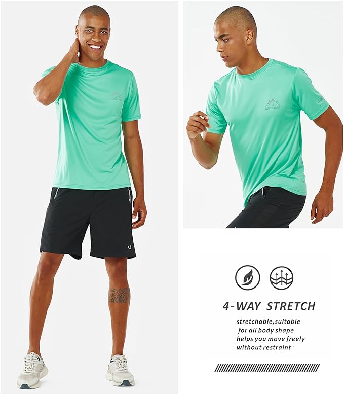 NORTHYARD Men's UPF 50+ Sun Protection Shirts Swim SPF UV Quick Dry Short Sleeve T-Shirts for Athletic Fishing Rash Guard