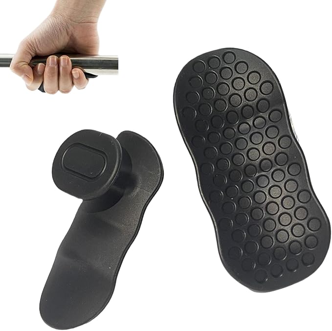 Ergonomic Non-Slip Fitness Grip Pads,Secured Finger Clip Hand Grips for Weightlifting,Pull-Ups,Dumbbells,Gym Workout Gloves,Palm Protectors for Men and Women(Black/Grey)