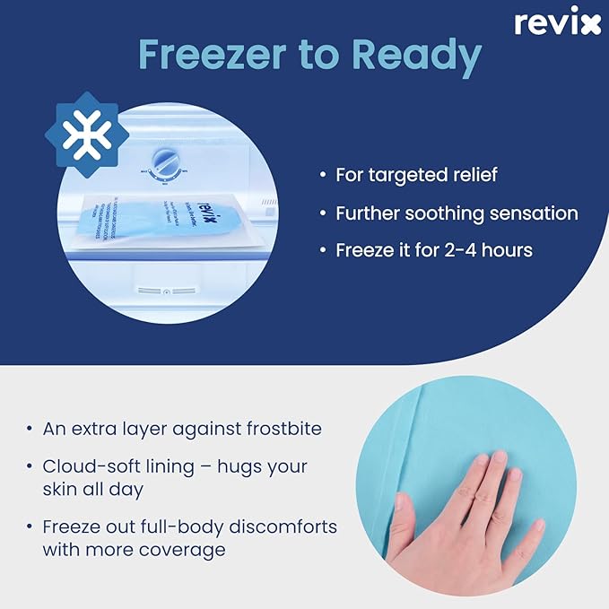 REVIX Gel Ice Packs Reusable 14" x 7" – 2 Packs Flexible Cold Compress with Strap for Back, Shoulder, Hip, Thigh – Extra Large Ice Pack for Everyday Recovery & Cooling Relief