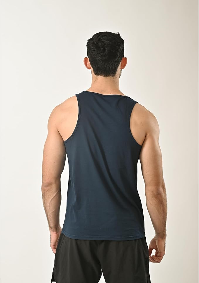 POFF Men’s Tank Top 3-Pack – Sleeveless Shirts for Gym & Workout, 100% Cotton Muscle Fit, Breathable Athletic Wear