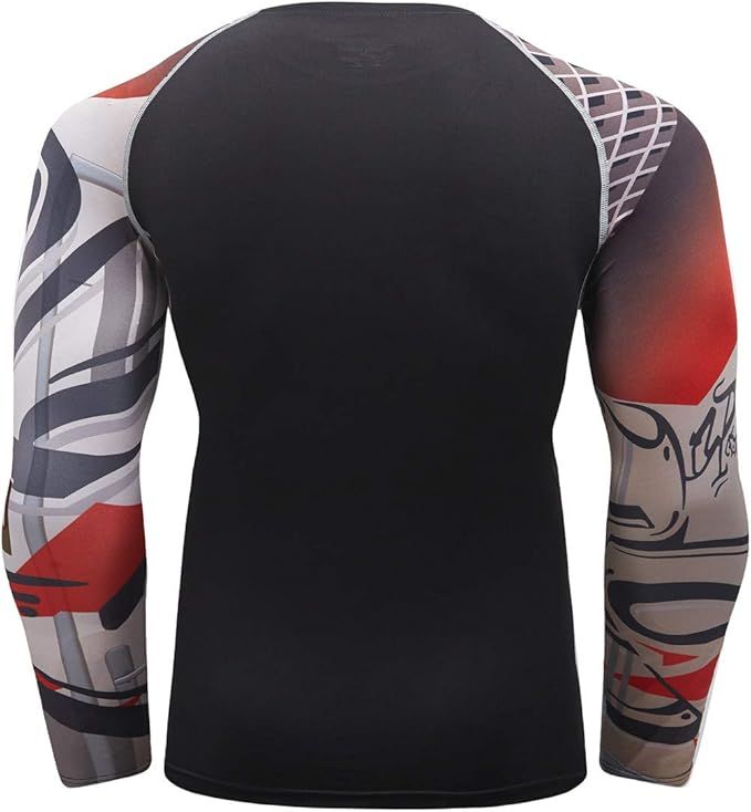 Men's Soft Fit Long Sleeve Workout Rashguard Cool Dry Compression Fitness Shirt