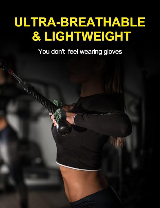 KUTOOK Weight Lifting Workout Gloves for Men/Women, 3mm XRD Padding Grip Gym Gloves, Breathable Partial Gloves for Calluses, Weightlifting Gloves for Exercise, Kettlebell, Pull-Ups, Cross Training