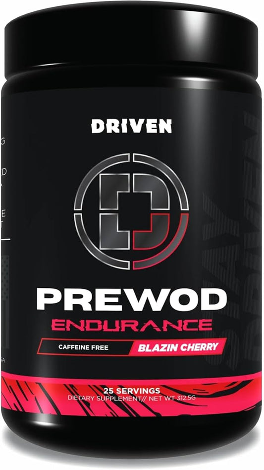 Driven PREWOD Caffeine-Free Pre-Workout – 25 Servings – Stimulant-Free Supplement with Beta-Alanine, Citrulline & Electrolyte Support – Focus, Endurance & Strength for High-Intensity Training