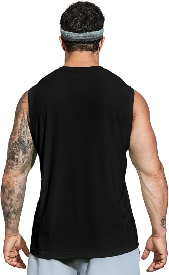 MIER Men's Workout Tank Tops UPF 50+ Swim Shirts Quick Dry Running Sleeveless UV Protection Muscle Tees