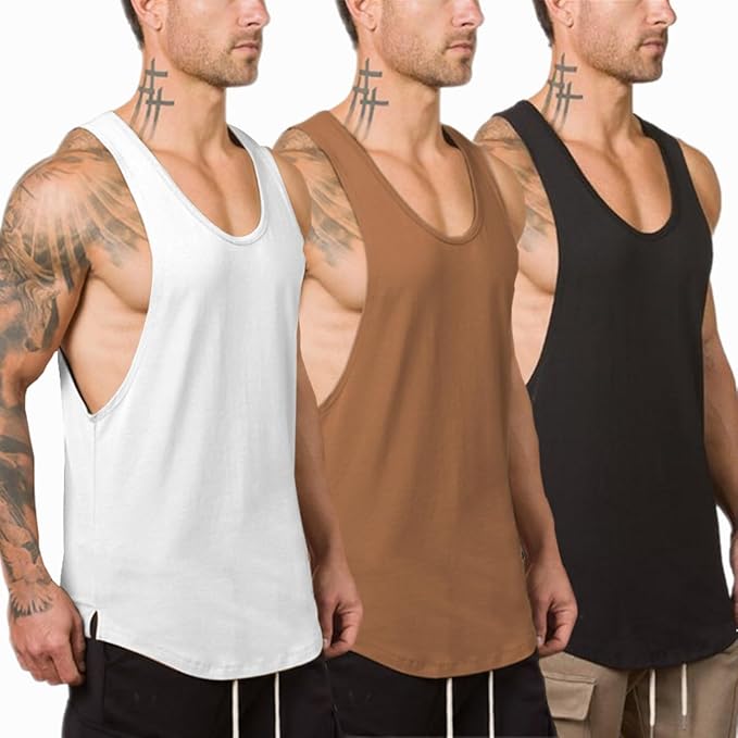 Muscle Killer Men's Muscle Gym Workout Stringer Tank Tops Bodybuilding Fitness T-Shirts 1/2/3 Pack