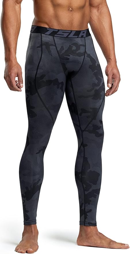 TSLA Men's Thermal Compression Pants, Athletic Sports Leggings & Running Tights, Wintergear Base Layer Bottoms