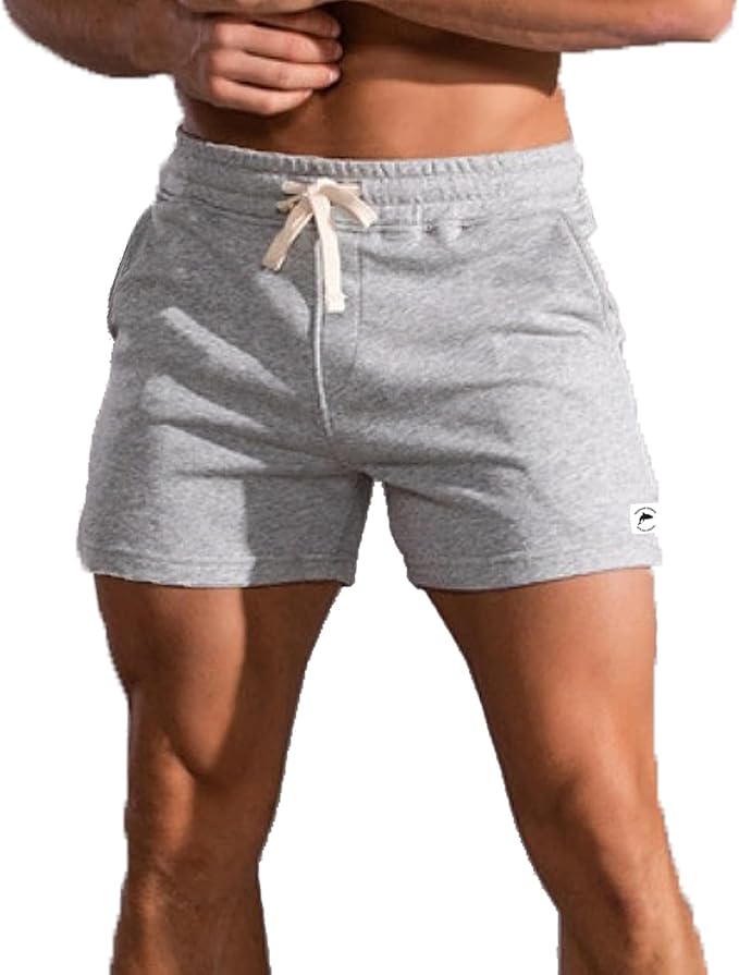 Mens 5 Inch/7 Inch Cotton Shorts Mens Sweat Athletic Shorts for Men Gym Worket Shorts with Pockets