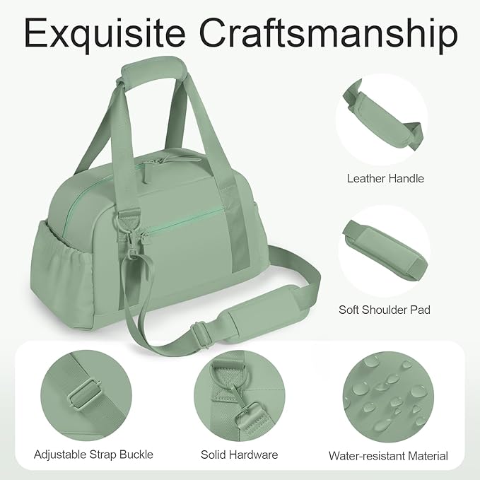 Small Gym Bag 14 inch for Women & Men Mini Gym Duffel Bag with Wet Compartment Waterproof Travel Duffle Bag for Sports Workout Dance