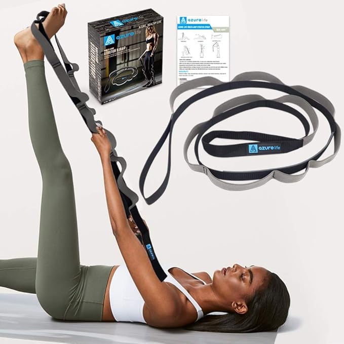 Premium Durable Stretch Straps with Loops, Stretching Strap for Physical Therapy, Multi-Loop Yoga Strap Fitness Exercise Strap for Yoga, Pilates, Dance, Flexibility&Exercise