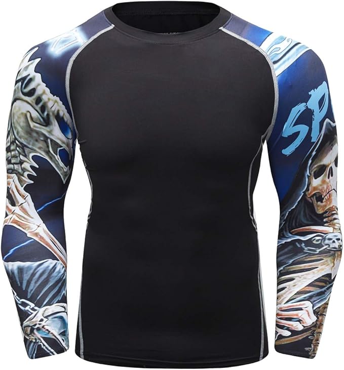 Men's Soft Fit Long Sleeve Workout Rashguard Cool Dry Compression Fitness Shirt