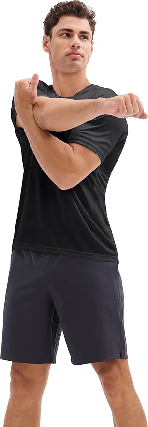 MAGCOMSEN 3 Pack Men's Short Sleeve Quick Dry Shirts Moisture Wicking UPF 50+ Athletic Running Gym Workout Swim T-Shirts