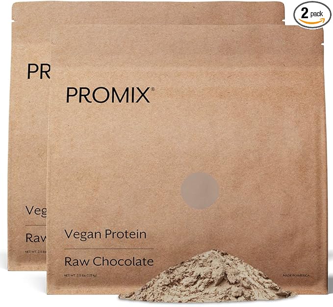 ProMix Nutrition Plant-Based Vegan Protein Powder, Raw Chocolate - Pea Protein & Vitamin B-12 - ­Post Workout Fitness & Nutrition Shakes, Smoothies, Baking & Cooking Recipes - 5 Pound (Pack of 2)