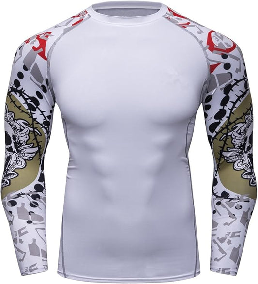 Men's Soft Slim Long Sleeve Dry-Fit Compression Gym Trainning Shirt