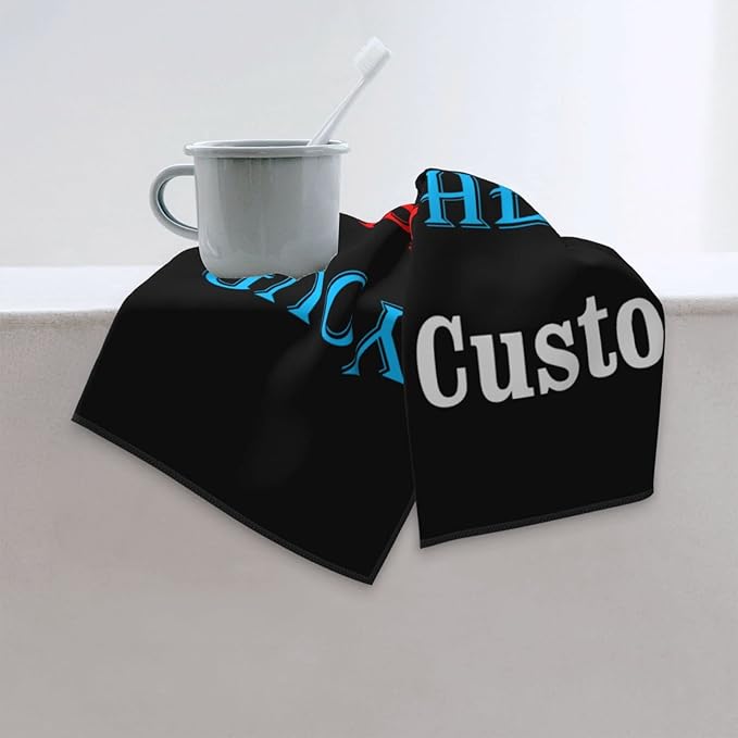 Custom Microfiber Towel, Personalized Hand Towel Design Your Own Soft Face Towel for Home Sports Gym Yoga Hotel 12x27.5in