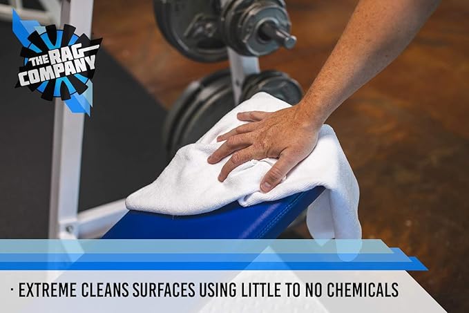 The Rag Company - Sport Towel - Gym, Exercise, Fitness, Sport, Ultra Soft, Super Absorbent, Fast Drying Premium Microfiber, 320gsm, 16in x 27in, White (3-Pack)