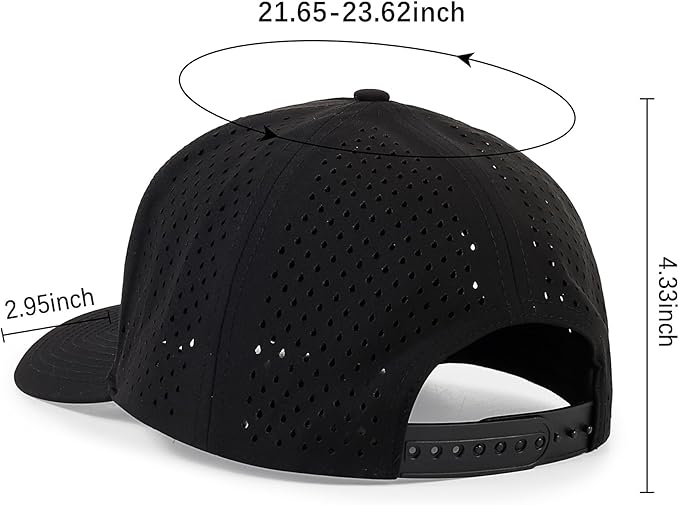 Quick Dry Baseball Cap Laser Cut Mesh Snapback Hats for Men & Women