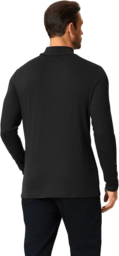 COOFANDY Mens Mock Turtleneck T-Shirts Long Sleeve Solid Color Tees Shirts Basic Casual Slim Fit Pullover T Shirts