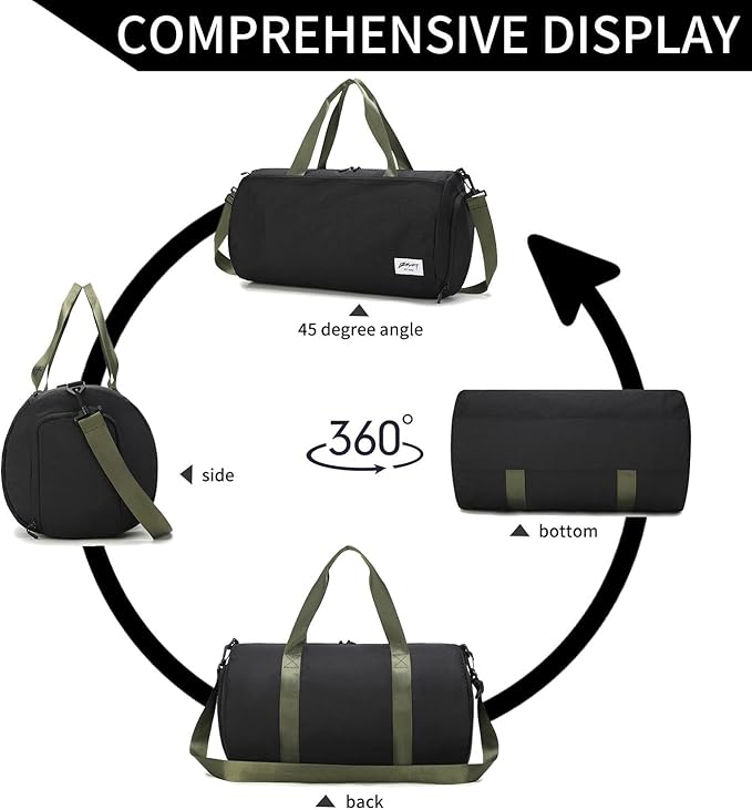 BE SMART Waterproof Mens Gym Bag with Shoe Compartment, Duffle Bags with Wet Pocket for Men, Lightweight Large Sport Duffel Option for Overnight Weekender, Fitness, Swim, Boxing,Travel