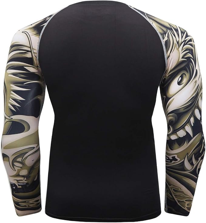 Men's Soft Fit Long Sleeve Workout Rashguard Cool Dry Compression Fitness Shirt