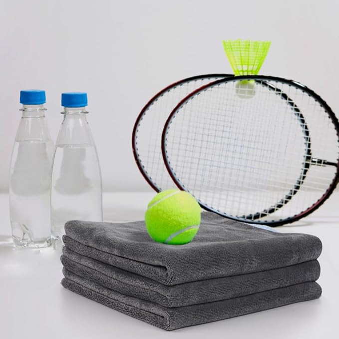 SINLAND Microfiber Gym Towels Sports Fitness Workout Sweat Towel Super Soft and Absorbent 3 Pack 16 Inch X 32 Inch