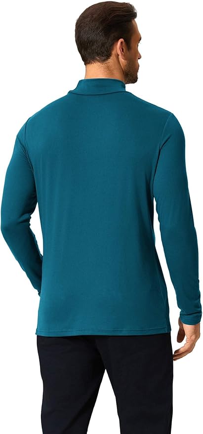 COOFANDY Mens Mock Turtleneck T-Shirts Long Sleeve Solid Color Tees Shirts Basic Casual Slim Fit Pullover T Shirts