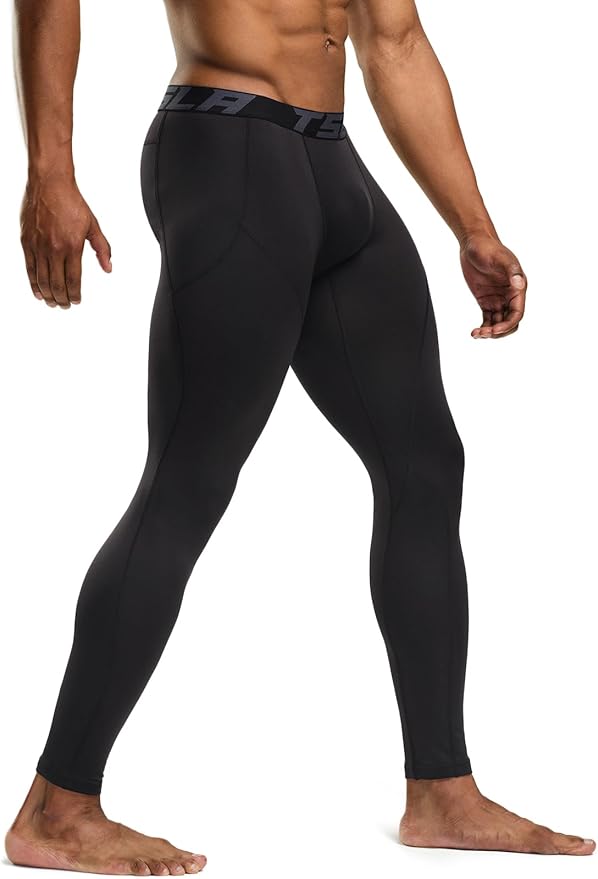 TSLA Men's Thermal Compression Pants, Athletic Sports Leggings & Running Tights, Wintergear Base Layer Bottoms