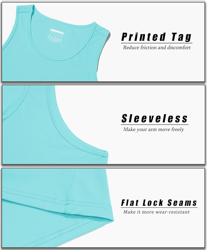 MAGCOMSEN Men's UPF 50+ Tank Top Quick Dry Summer Workout Muscle Sleeveless Shirts for Swim Beach Bodybuilding