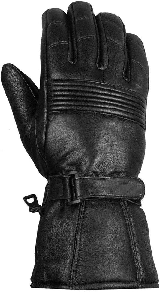 Jackets 4 Bikes Winter Motorcycle Gloves, Premium Biker Sheep Leather Thinsulate Warm Cold Weather Water Resistance Windproof Gauntlet for Men and Women