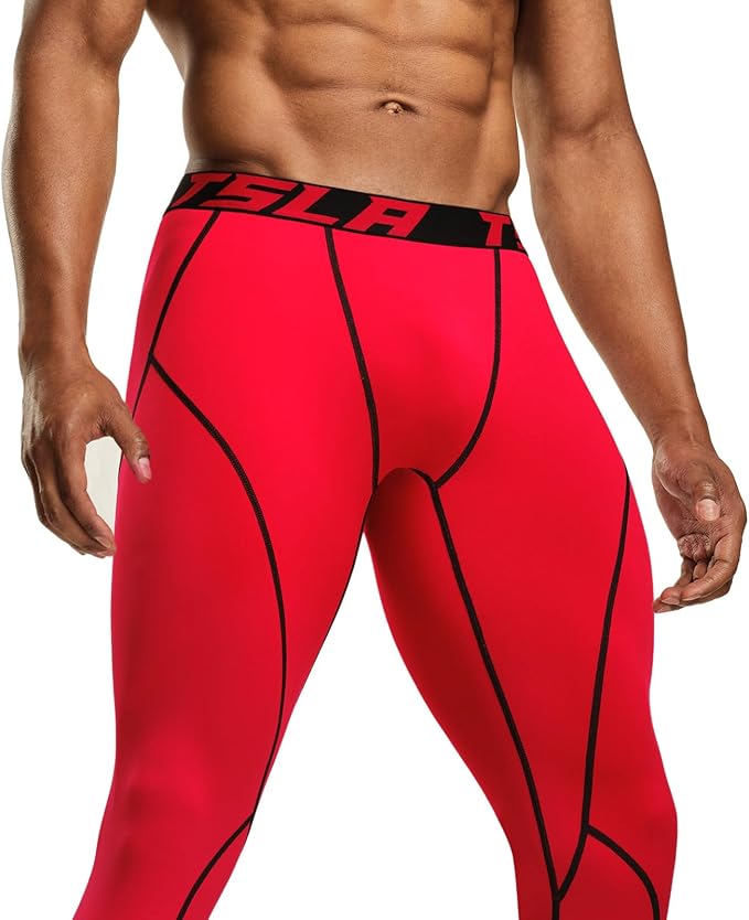 TSLA Men's Thermal Compression Pants, Athletic Sports Leggings & Running Tights, Wintergear Base Layer Bottoms
