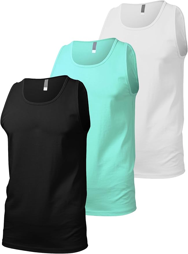 Hat and Beyond Mens Tank Top Soft Performance Boxing Gym Shirts Plain Muscle Tee