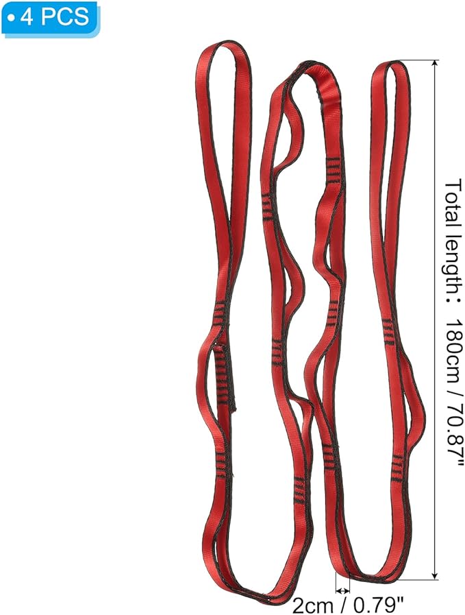 PATIKIL Daisy Chain Straps, Strong Climbing Strap Adjustable Nylon Chain Sling with Loops for Aerial Yoga Hammock Swing