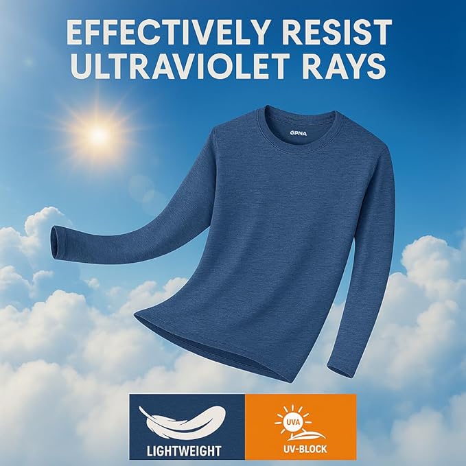 Men's Long Sleeve Moisture Wicking Athletic Shirts, Dry Fit Long Sleeve UV Protection Shirts Men for Workout, Running, Hiking