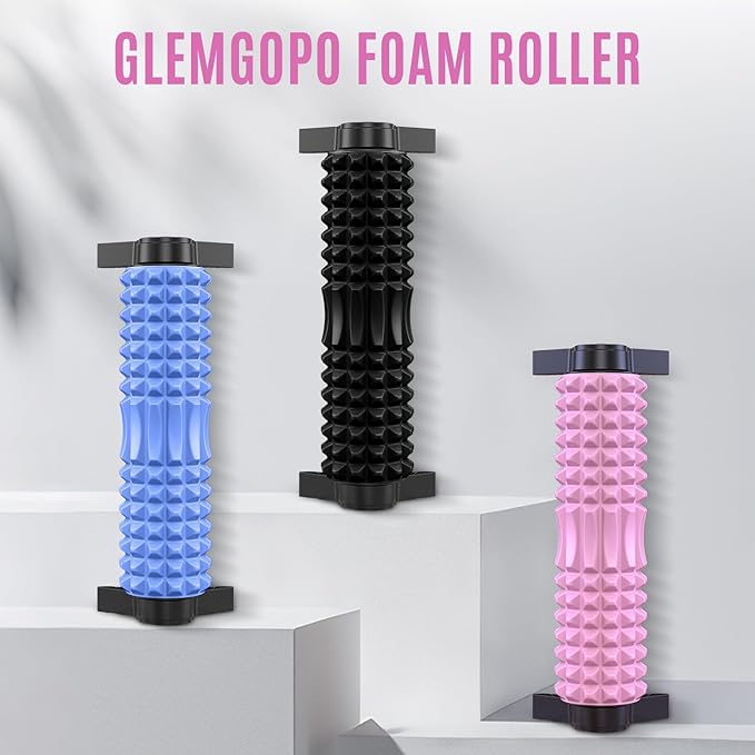 Trigger Point Foam Roller with Stand, 21 Inch Medium Density Foam Roller Long Back Roller Exercise Foam Roller for Physical Therapy, Muscles Deep Tissue, Pilates, Back Pain and Muscle Recovery (Pink)