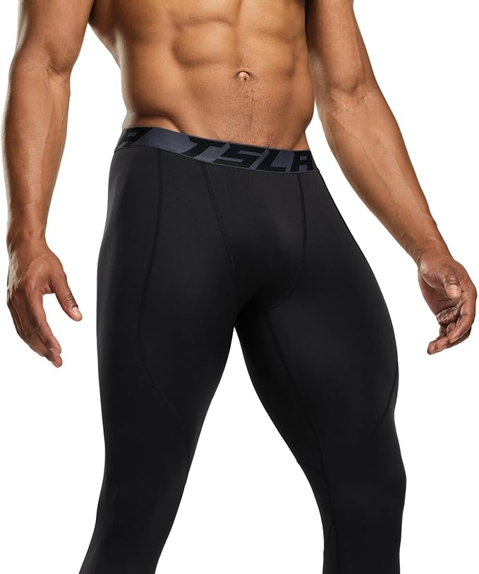 TSLA Men's Thermal Compression Pants, Athletic Sports Leggings & Running Tights, Wintergear Base Layer Bottoms