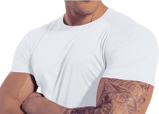 Men's 3pack Dry Fit Workout Gym Short Sleeve T Shirt Moisture Wicking Active Athletic Performance Running Shirts