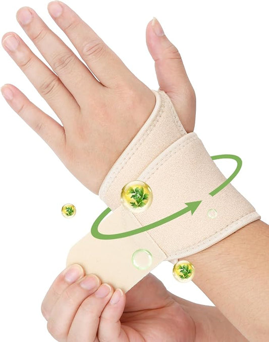 Castor Oil Pack Wrap for Wrist Hand Wrap Wrist Brace for Carpal Tunnel Relief,Adjustable Reusable Compression Wrist Support for Women Men Right & Left Hands,Single,Castor Oil Not Included
