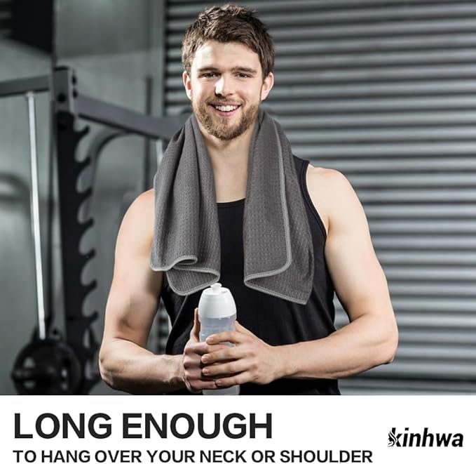 KinHwa Gym Towels - Absorbent Wicking Workout Towels, Quick Dry & Compact, Ideal for Yoga, Fitness, Treadmill or Indoor Bike