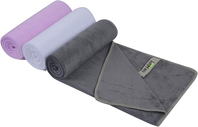 KinHwa Absorbent Workout Towels for Gym Soft Gym Towels for Sweat Microfiber Sports Towel Perfect Size for Workouts, Hot Yoga, Running, Biking or Camping 16inch x 31inch 3 Pack