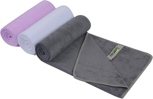 KinHwa Absorbent Workout Towels for Gym Soft Gym Towels for Sweat Microfiber Sports Towel Perfect Size for Workouts, Hot Yoga, Running, Biking or Camping 16inch x 31inch 3 Pack