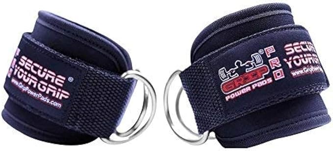 Ankle Straps for Cable Machines Double D-Ring Gym Adjustable Neoprene Premium Cuffs to Enhance Legs Abs & Glutes Kickbacks Workouts Leg Curls Extensions Booty Hip Abductors Exercise for Men & Women