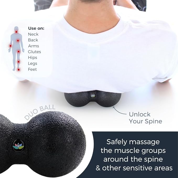 Plyopic Deep Tissue Massage Ball Set – Set of 4: Lacrosse, Spiky, Peanut and 5” Foam Roller Massager Balls for Muscle Massage, Mobility, Trigger Points and Myofascial Release