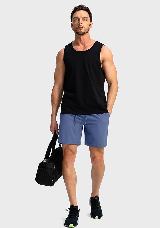 Men's Running Shorts with Zipper Pockets 9 Inch/ 7 Inch / 5 Inch Lightweight Quick Dry Gym Workout Athletic Shorts for Men