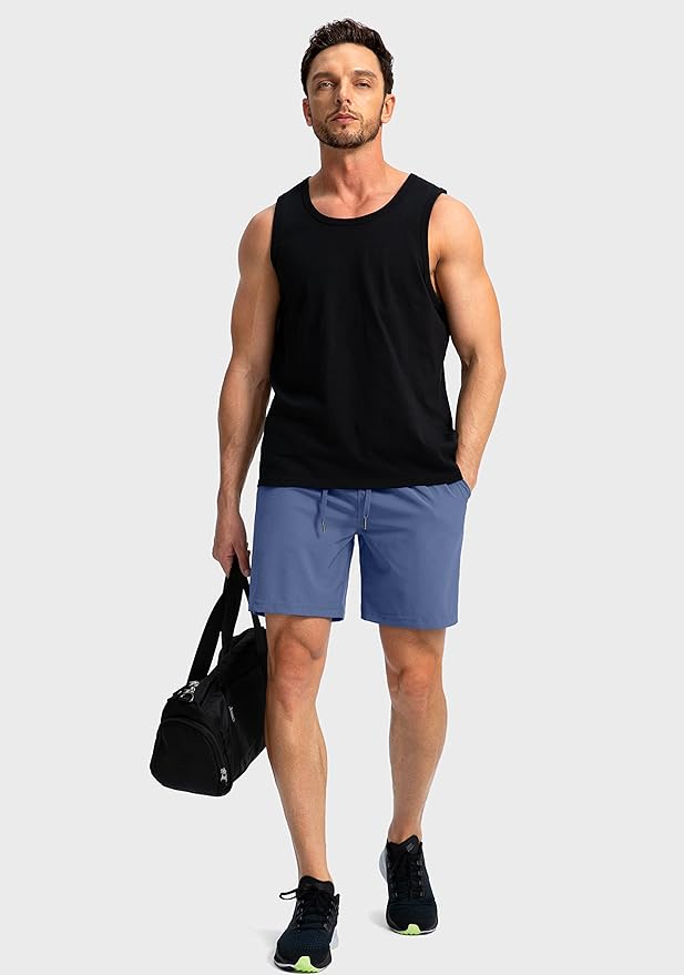 Men's Running Shorts with Zipper Pockets 9 Inch/ 7 Inch / 5 Inch Lightweight Quick Dry Gym Workout Athletic Shorts for Men