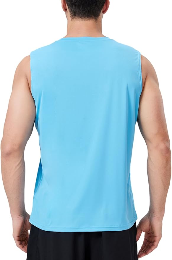 Men's Sleeveless UPF 50+ Swim Shirts Quick Dry Workout Tank Top UV Protection Running Gym Muscle T Shirts