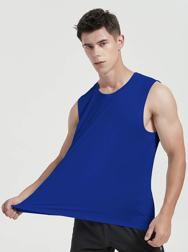 MIER Men's Workout Tank Tops UPF 50+ Swim Shirts Quick Dry Running Sleeveless UV Protection Muscle Tees