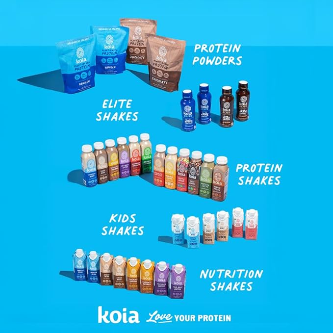 Koia Plant Based Protein Powder, Vanilla, 20g Protein, 3g Sugar, 6g Prebiotic Fiber, Pre & Post Workout, 21 Vitamins & Minerals, No Seed Oils, Dairy-Free, Gluten-Free, Non-GMO, 20 Servings, 28.2 Oz