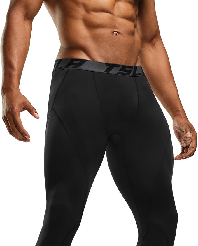 TSLA Men's Thermal Compression Pants, Athletic Sports Leggings & Running Tights, Wintergear Base Layer Bottoms